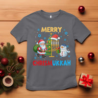 Merry Chrismukkah T Shirt Happy Christmas Hanukkah Jewish Santa Snowman - Wonder Print Shop
