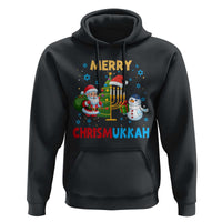 Merry Chrismukkah Hoodie Happy Christmas Hanukkah Jewish Santa Snowman - Wonder Print Shop