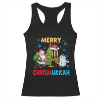 Merry Chrismukkah Racerback Tank Top Happy Christmas Hanukkah Jewish Santa Snowman - Wonder Print Shop
