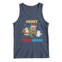 Merry Chrismukkah Tank Top Happy Christmas Hanukkah Jewish Santa Snowman - Wonder Print Shop