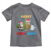 Merry Chrismukkah Toddler T Shirt Happy Christmas Hanukkah Jewish Santa Snowman - Wonder Print Shop