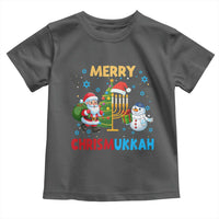 Merry Chrismukkah Toddler T Shirt Happy Christmas Hanukkah Jewish Santa Snowman - Wonder Print Shop