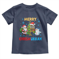 Merry Chrismukkah Toddler T Shirt Happy Christmas Hanukkah Jewish Santa Snowman - Wonder Print Shop