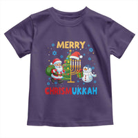 Merry Chrismukkah Toddler T Shirt Happy Christmas Hanukkah Jewish Santa Snowman - Wonder Print Shop