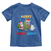 Merry Chrismukkah Toddler T Shirt Happy Christmas Hanukkah Jewish Santa Snowman - Wonder Print Shop