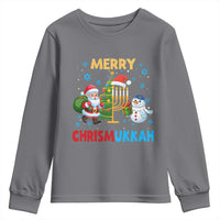 Merry Chrismukkah Youth Sweatshirt Happy Christmas Hanukkah Jewish Santa Snowman - Wonder Print Shop