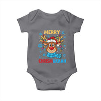 Merry Chrismukkah Baby Onesie Jewish Happy Christmas Hanukkah Reindeer Menorah - Wonder Print Shop