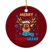 Merry Chrismukkah Ceramic Ornament Jewish Happy Christmas Hanukkah Reindeer Menorah - Wonder Print Shop