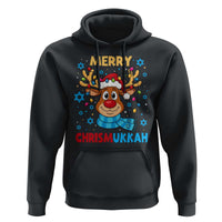 Merry Chrismukkah Hoodie Jewish Happy Christmas Hanukkah Reindeer Menorah - Wonder Print Shop