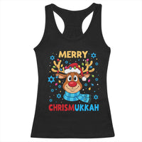 Merry Chrismukkah Racerback Tank Top Jewish Happy Christmas Hanukkah Reindeer Menorah - Wonder Print Shop