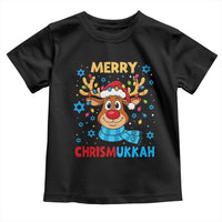 Merry Chrismukkah Toddler T Shirt Jewish Happy Christmas Hanukkah Reindeer Menorah - Wonder Print Shop