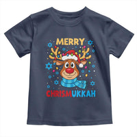 Merry Chrismukkah Toddler T Shirt Jewish Happy Christmas Hanukkah Reindeer Menorah - Wonder Print Shop