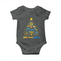 Merry Chrismukkah Baby Onesie Jewish Happy Hanukkah Christmas Tree - Wonder Print Shop
