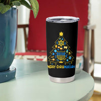 Merry Chrismukkah Tumbler Cup Jewish Happy Hanukkah Christmas Tree - Wonder Print Shop