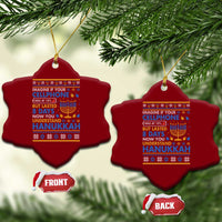 Funny Ugly Hanukkah Ceramic Ornament Imagine Your Cellphone Chanukah Jewish - Wonder Print Shop