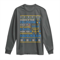 Funny Ugly Hanukkah Long Sleeve Shirt Imagine Your Cellphone Chanukah Jewish - Wonder Print Shop