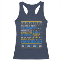 Funny Ugly Hanukkah Racerback Tank Top Imagine Your Cellphone Chanukah Jewish - Wonder Print Shop