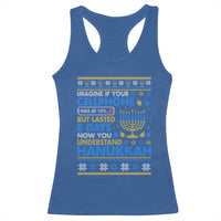 Funny Ugly Hanukkah Racerback Tank Top Imagine Your Cellphone Chanukah Jewish - Wonder Print Shop