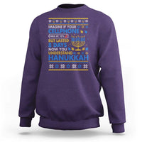 Funny Ugly Hanukkah Sweatshirt Imagine Your Cellphone Chanukah Jewish - Wonder Print Shop