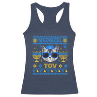 Cat Hanukkah Racerback Tank Top Meowzel Tov Jewish Cat Owner Ugly Chanukah - Wonder Print Shop