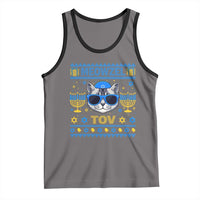 Cat Hanukkah Tank Top Meowzel Tov Jewish Cat Owner Ugly Chanukah - Wonder Print Shop
