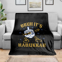 Bruh Hanukkah Throw Blanket Funny Dabbing Dreidel Love Jewish Chanukah Jew Gift - Wonder Print Shop