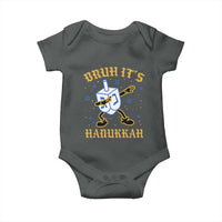 Bruh Hanukkah Baby Onesie Funny Dabbing Dreidel Love Jewish Chanukah Jew Gift - Wonder Print Shop