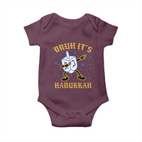 Bruh Hanukkah Baby Onesie Funny Dabbing Dreidel Love Jewish Chanukah Jew Gift - Wonder Print Shop