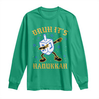 Bruh Hanukkah Long Sleeve Shirt Funny Dabbing Dreidel Love Jewish Chanukah Jew Gift - Wonder Print Shop