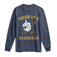 Bruh Hanukkah Long Sleeve Shirt Funny Dabbing Dreidel Love Jewish Chanukah Jew Gift - Wonder Print Shop