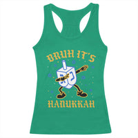 Bruh Hanukkah Racerback Tank Top Funny Dabbing Dreidel Love Jewish Chanukah Jew Gift - Wonder Print Shop