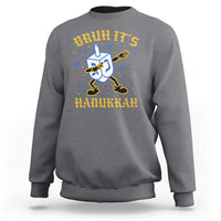 Bruh Hanukkah Sweatshirt Funny Dabbing Dreidel Love Jewish Chanukah Jew Gift - Wonder Print Shop
