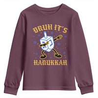 Bruh Hanukkah Youth Sweatshirt Funny Dabbing Dreidel Love Jewish Chanukah Jew Gift - Wonder Print Shop
