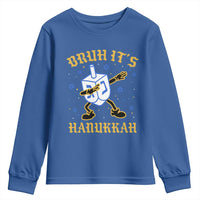 Bruh Hanukkah Youth Sweatshirt Funny Dabbing Dreidel Love Jewish Chanukah Jew Gift - Wonder Print Shop