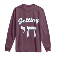 Funny Jewish Long Sleeve Shirt Getting Chai High Hanukkah Humor - Wonder Print Shop