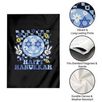 Happy Hanukkah Garden Flag Groovy Star Of David Smile Face Chanukah Pajama - Wonder Print Shop