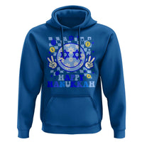 Happy Hanukkah Hoodie Groovy Star Of David Smile Face Chanukah Pajama - Wonder Print Shop