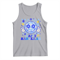 Happy Hanukkah Tank Top Groovy Star Of David Smile Face Chanukah Pajama - Wonder Print Shop