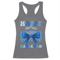 Coquette Hanukkah Racerback Tank Top Jewish Menorah Bow Girls - Wonder Print Shop