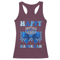 Coquette Hanukkah Racerback Tank Top Jewish Menorah Bow Girls - Wonder Print Shop