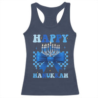 Coquette Hanukkah Racerback Tank Top Jewish Menorah Bow Girls - Wonder Print Shop