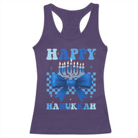 Coquette Hanukkah Racerback Tank Top Jewish Menorah Bow Girls - Wonder Print Shop