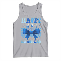 Coquette Hanukkah Tank Top Jewish Menorah Bow Girls - Wonder Print Shop