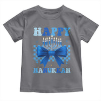 Coquette Hanukkah Toddler T Shirt Jewish Menorah Bow Girls - Wonder Print Shop