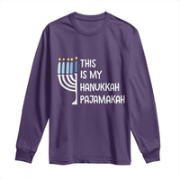 Funny Hanukkah Pajama Long Sleeve Shirt This is My Pajamakah Gift Chanukah - Wonder Print Shop