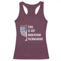 Funny Hanukkah Pajama Racerback Tank Top This is My Pajamakah Gift Chanukah - Wonder Print Shop