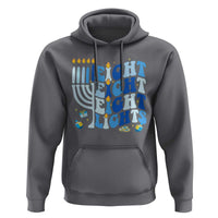 Happy Hanukkah Hoodie Retro Groovy Eight Nights and Eight Lights - Wonder Print Shop