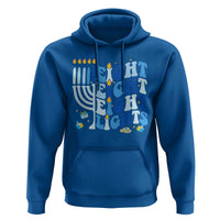 Happy Hanukkah Hoodie Retro Groovy Eight Nights and Eight Lights - Wonder Print Shop