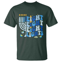 Happy Hanukkah T Shirt Retro Groovy Eight Nights and Eight Lights - Wonder Print Shop