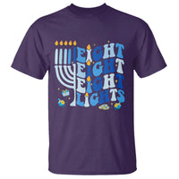 Happy Hanukkah T Shirt Retro Groovy Eight Nights and Eight Lights - Wonder Print Shop
